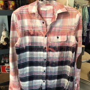 Hand bleached flannel shirt